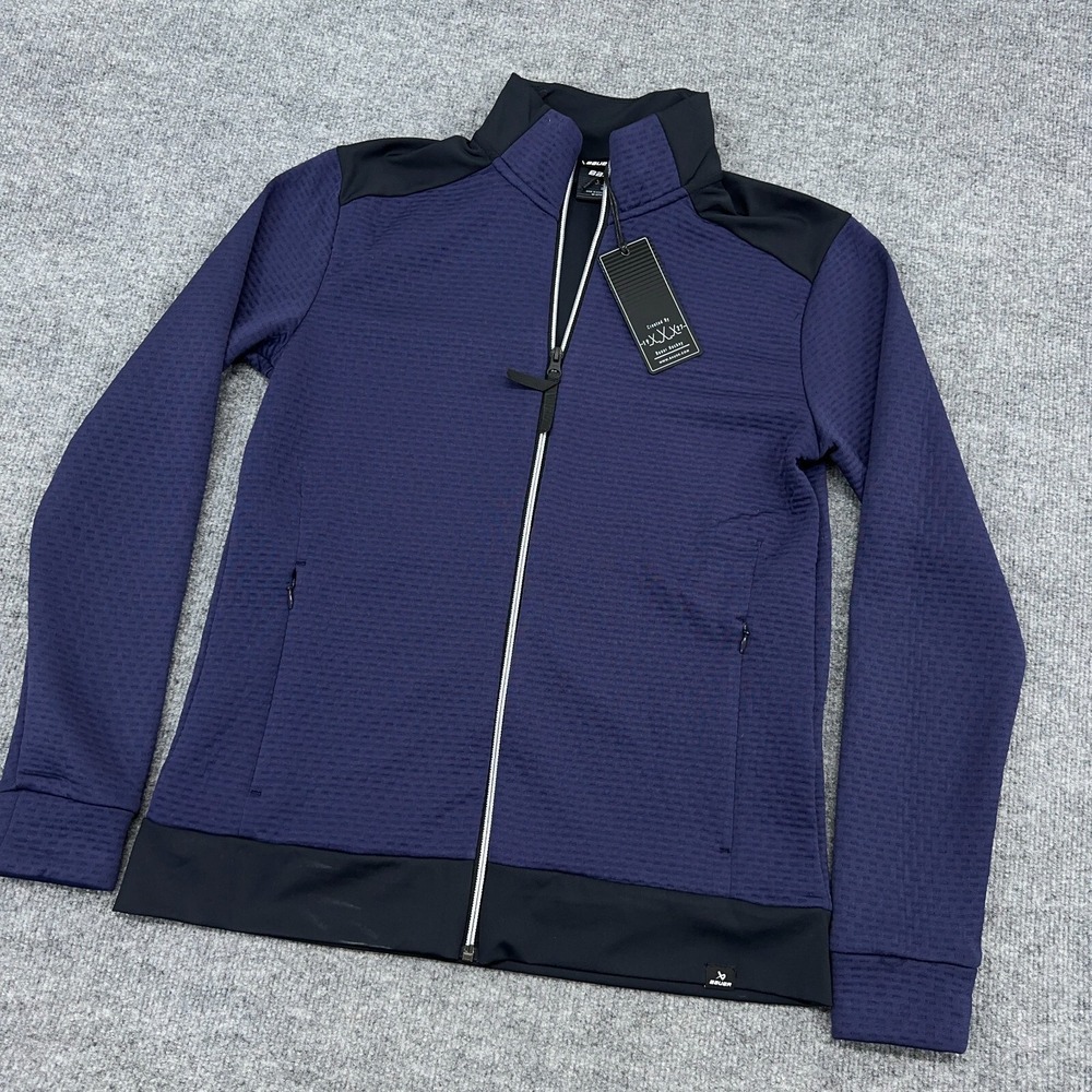 Bauer Hockey Jacket Mens S Navy‎ Blue Textured Full Zip Performance NEW